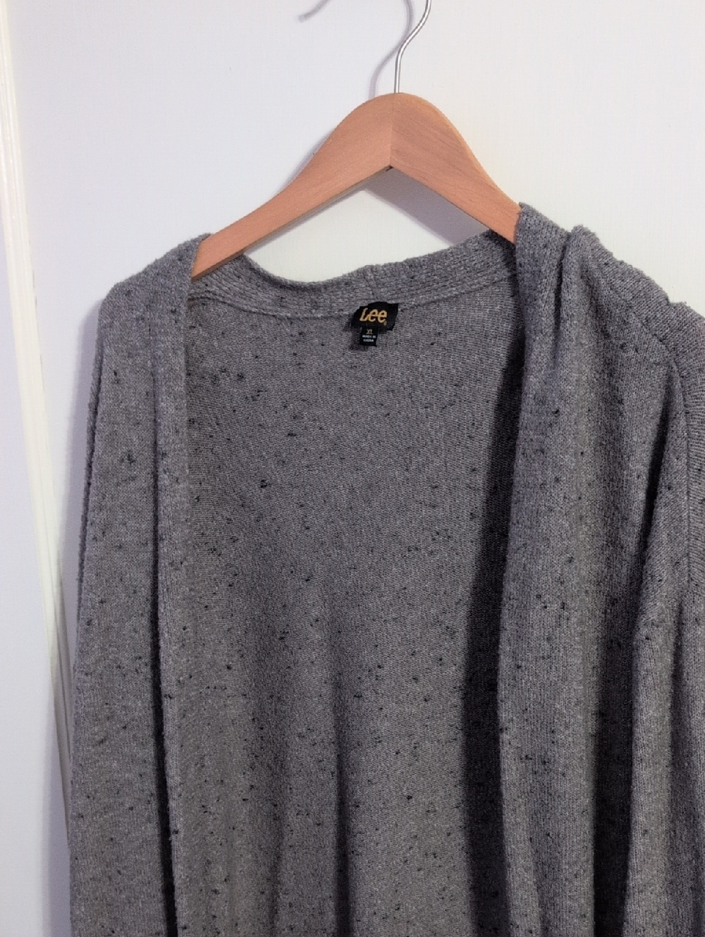 Lee Gray Flecked Knit Cardigan